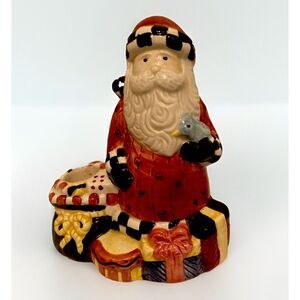 Vintage‎ Sakura Debbie Mumm Magic Of Santa Candle Stick Holder Christmas Decor